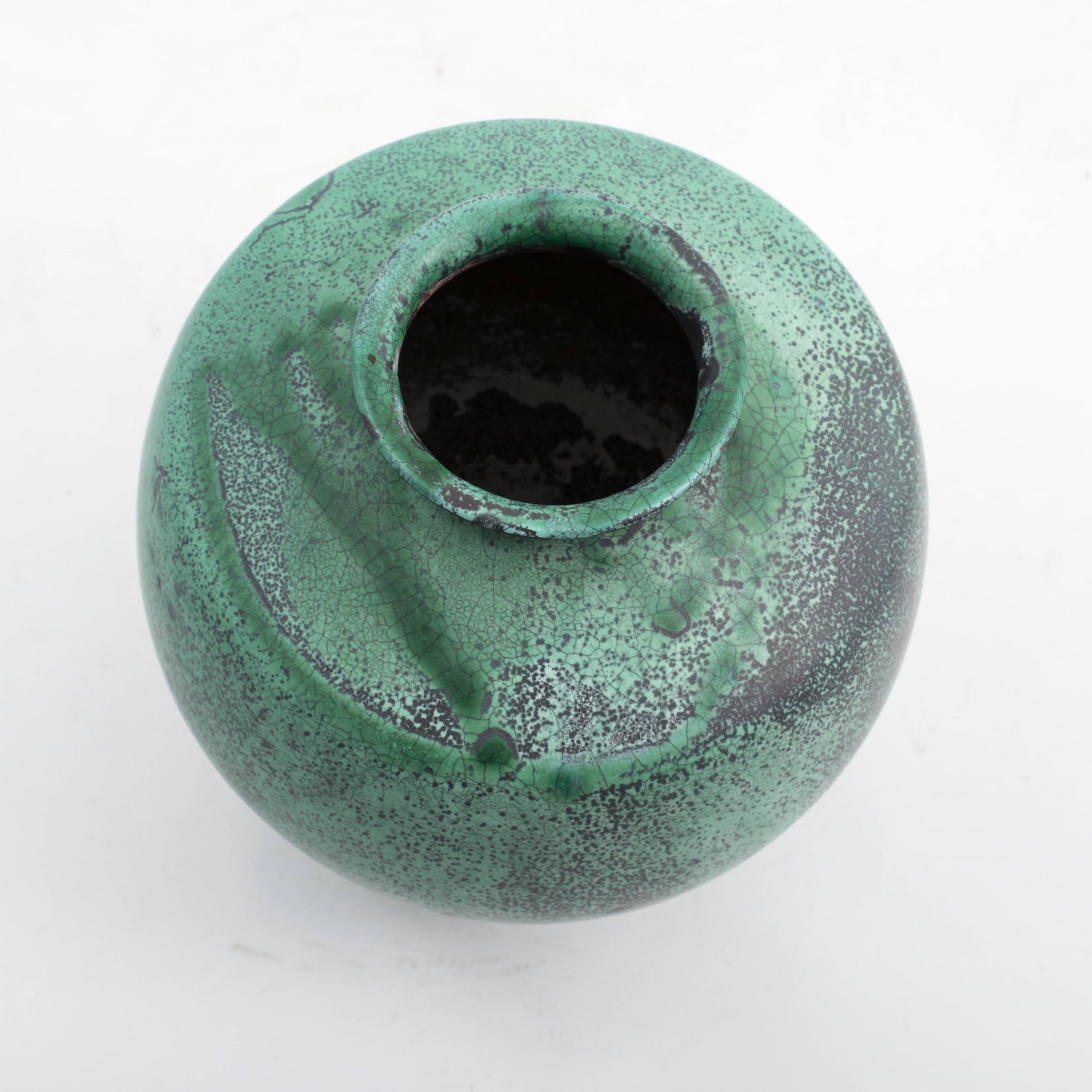 Danish Kähler Vase with Turquoise Green Glaze In Good Condition In Kastrup, DK