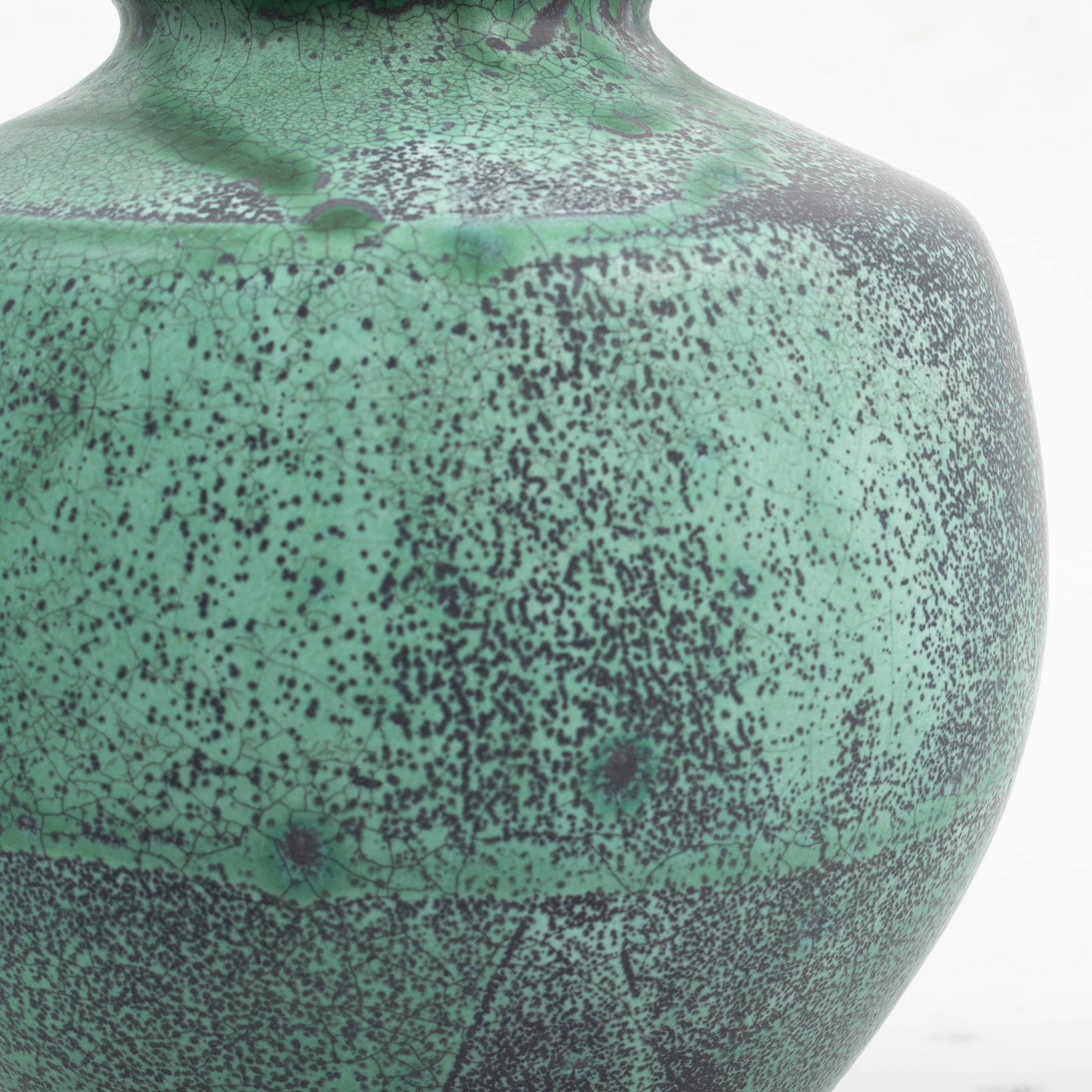 Ceramic Danish Kähler Vase with Turquoise Green Glaze