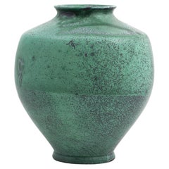 Antique Danish Kähler Vase with Turquoise Green Glaze