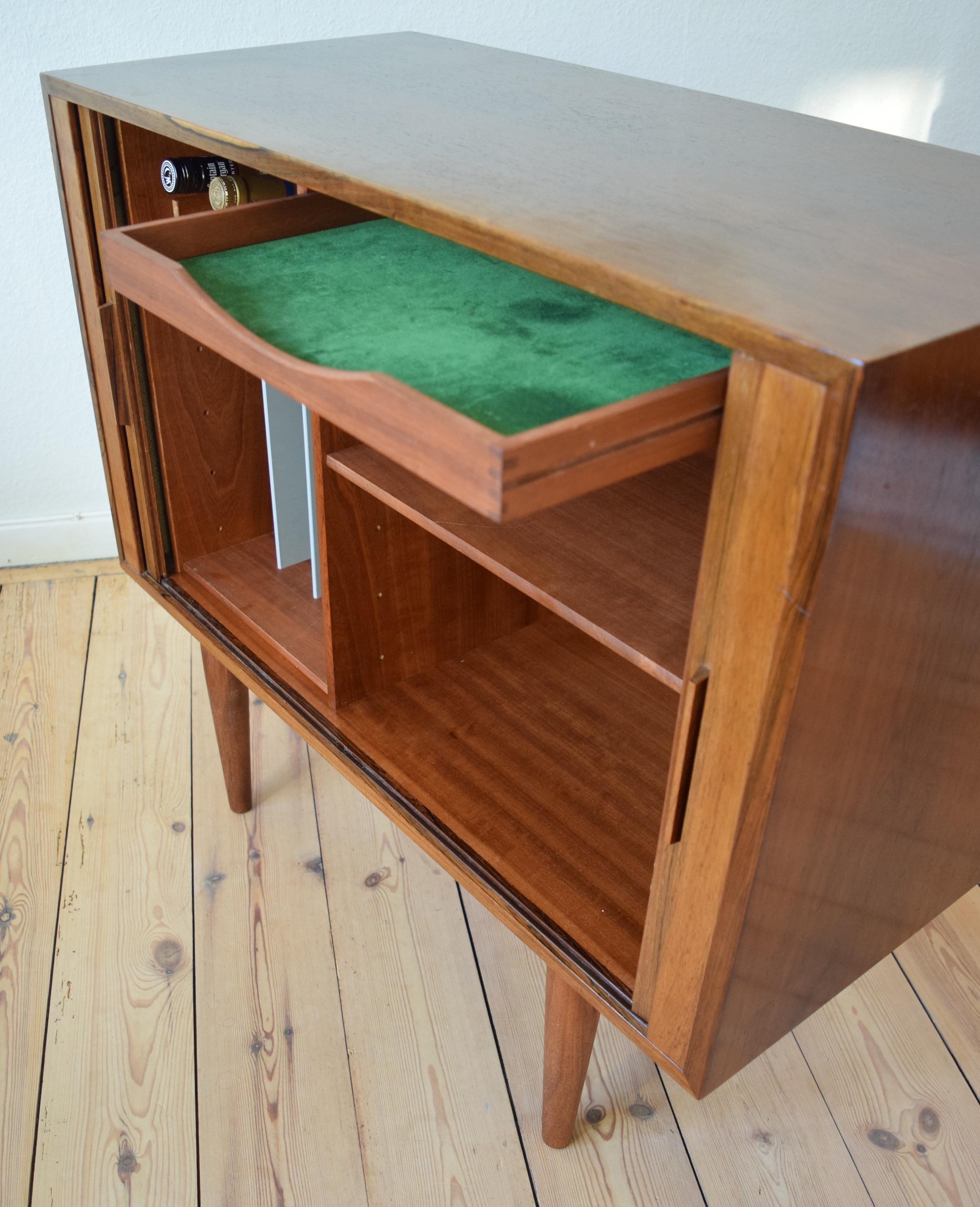 Danish Kai Kristiansen Rosewood Record Player Bar Cabinet For Fm