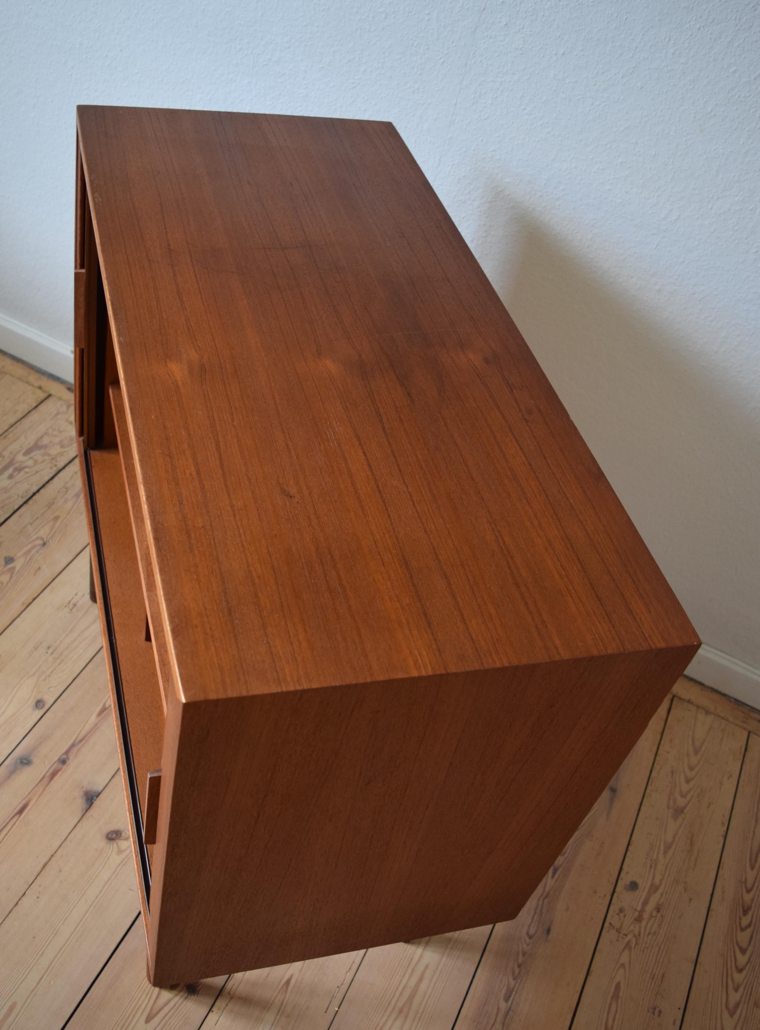 Mid-Century Modern Danish Kai Kristiansen Teak Record Cabinet from FM Møbler, 1960s