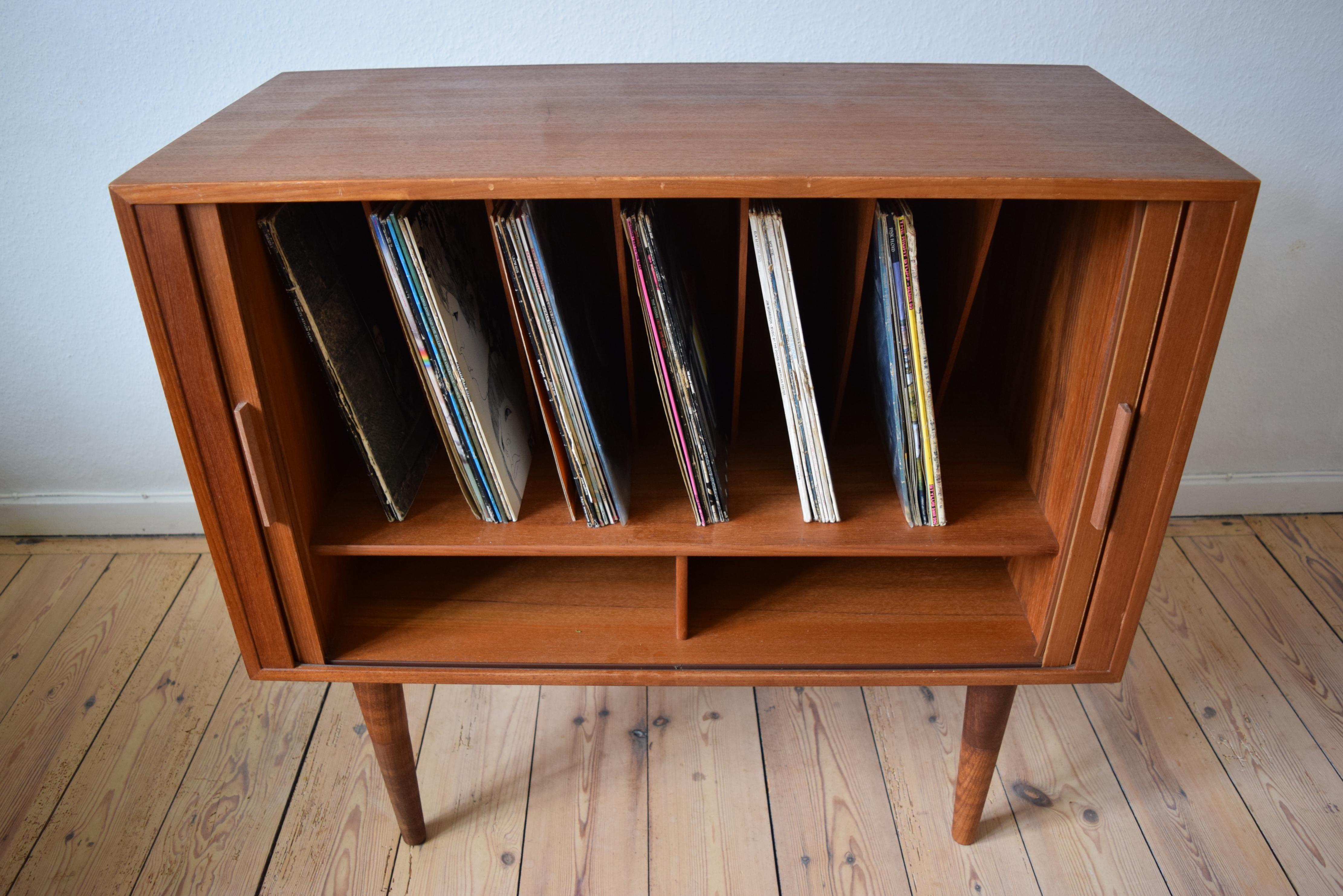 Mid-20th Century Danish Kai Kristiansen Teak Record Cabinet from FM Møbler, 1960s