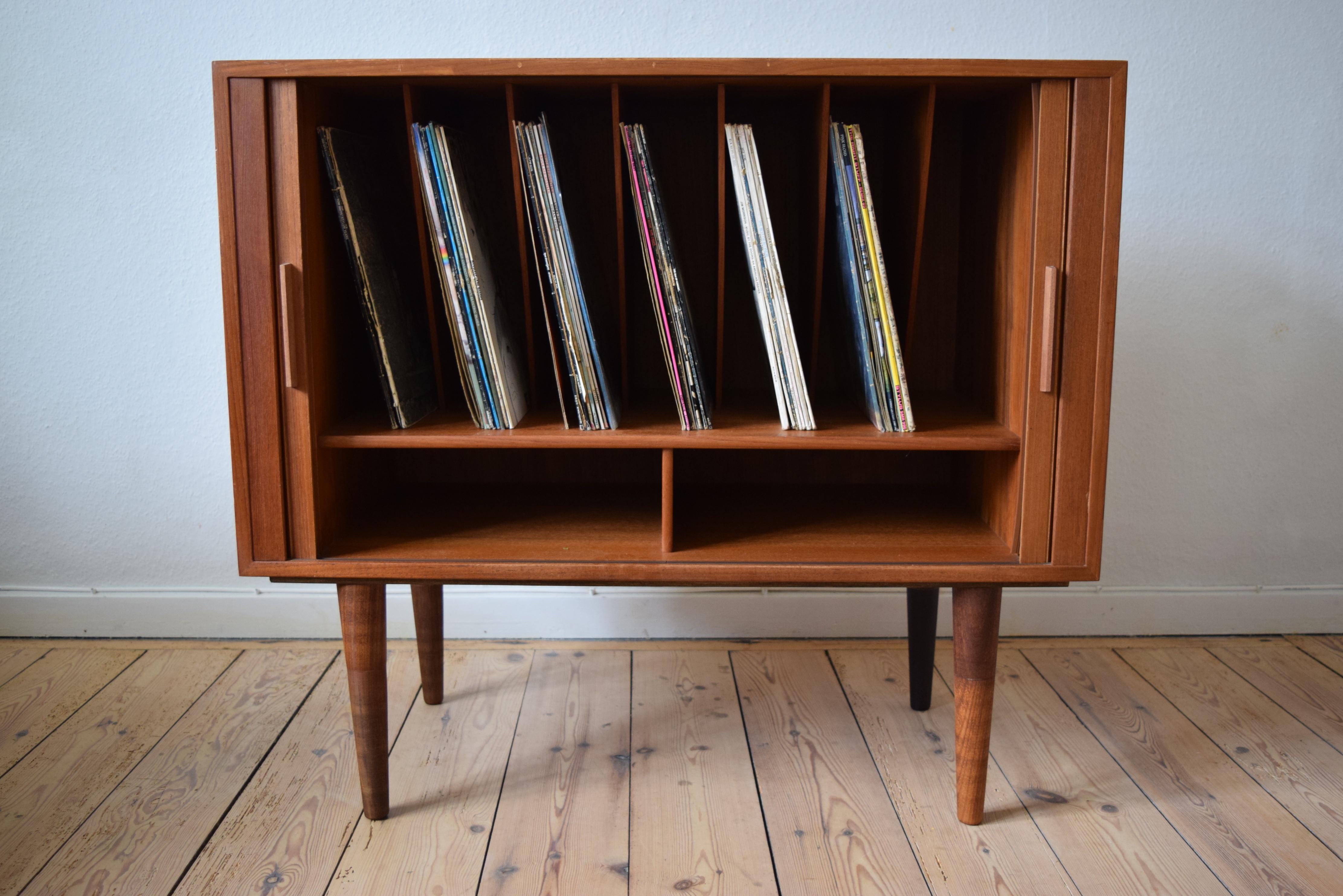 Danish Kai Kristiansen Teak Record Cabinet from FM Møbler, 1960s 1