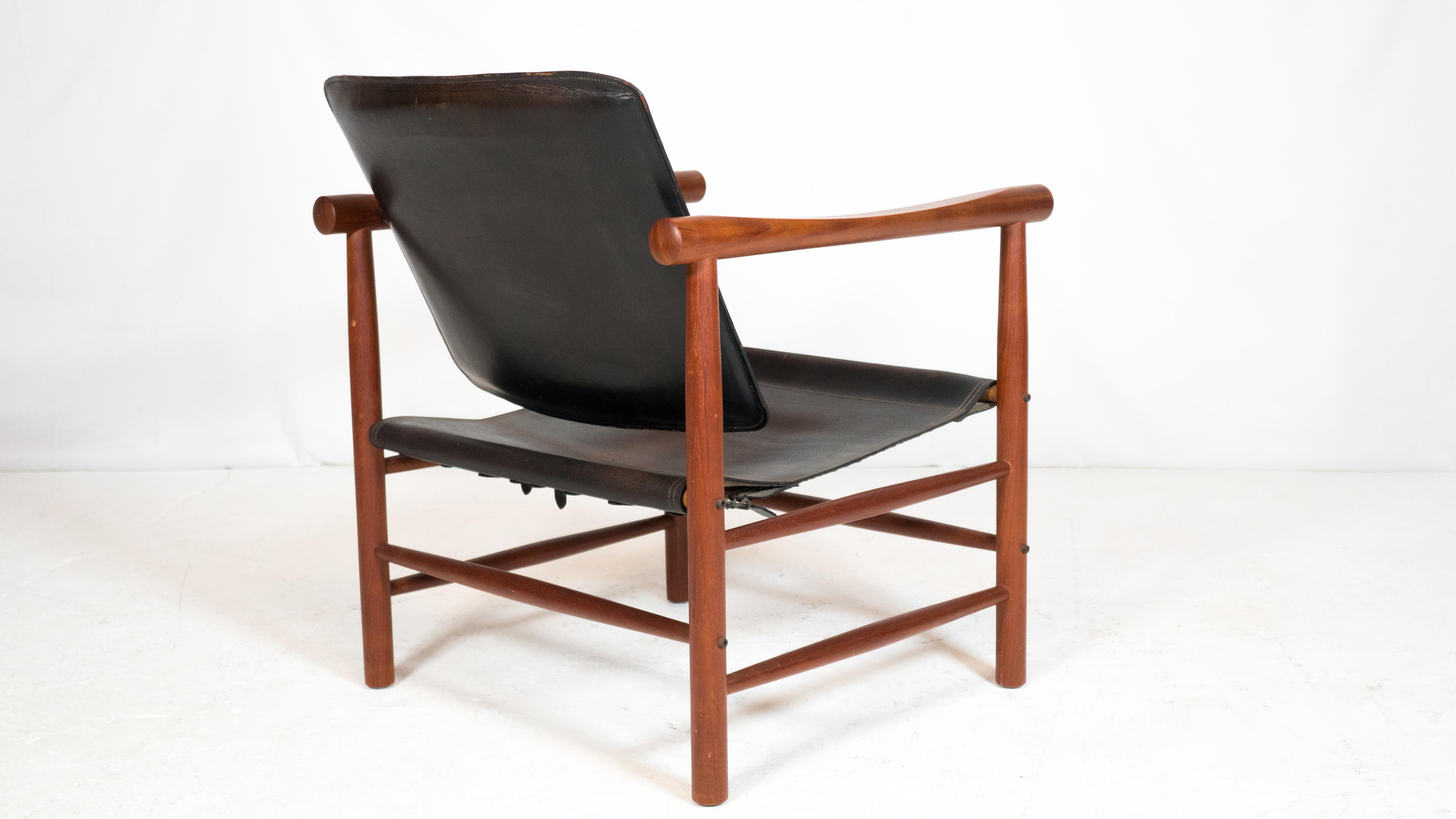 Leather Danish Kai Lyngfeldt Larsen 'Model 506' Chair by Søborg Møbler For Sale