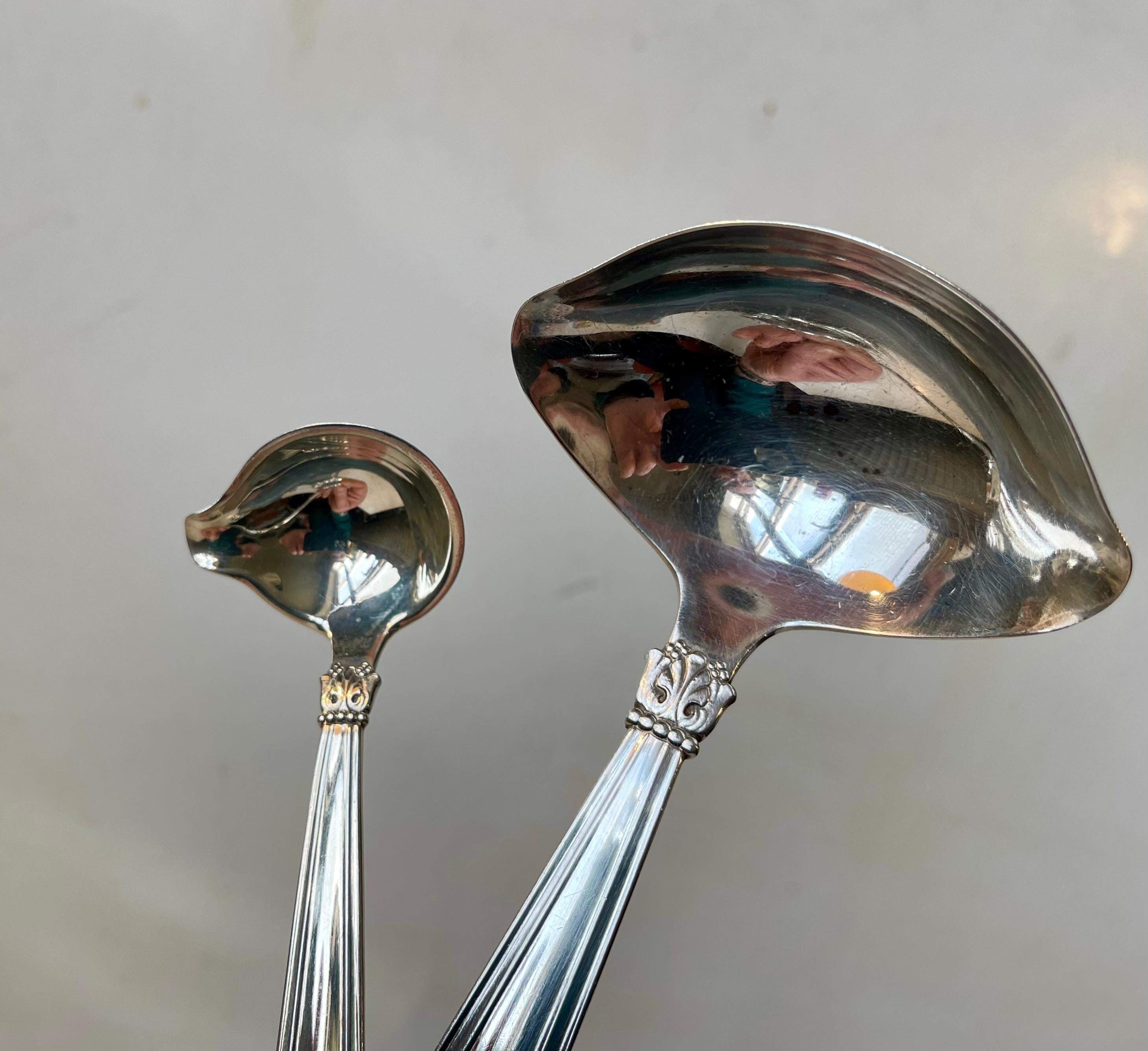 Cucchiai da salsa danesi Karina in argento sterling di Horsens Sølv In condizioni buone in vendita a Esbjerg, DK