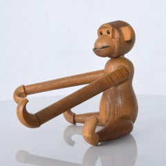 Danish Kay Bojesen Era Teak & Oak Jointed Wood Toy Big Monkey 1960s Modern Japan