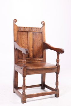 Danish 'King" Chair in Patinated Oak, Made in Denmark 1910s