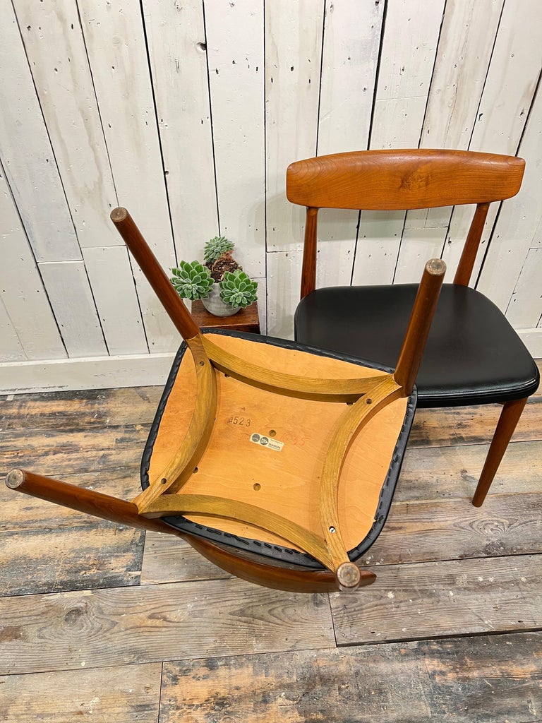 Danish Knud Færch 523 Chairs, Slagelse Møbelvaerk in Teak and