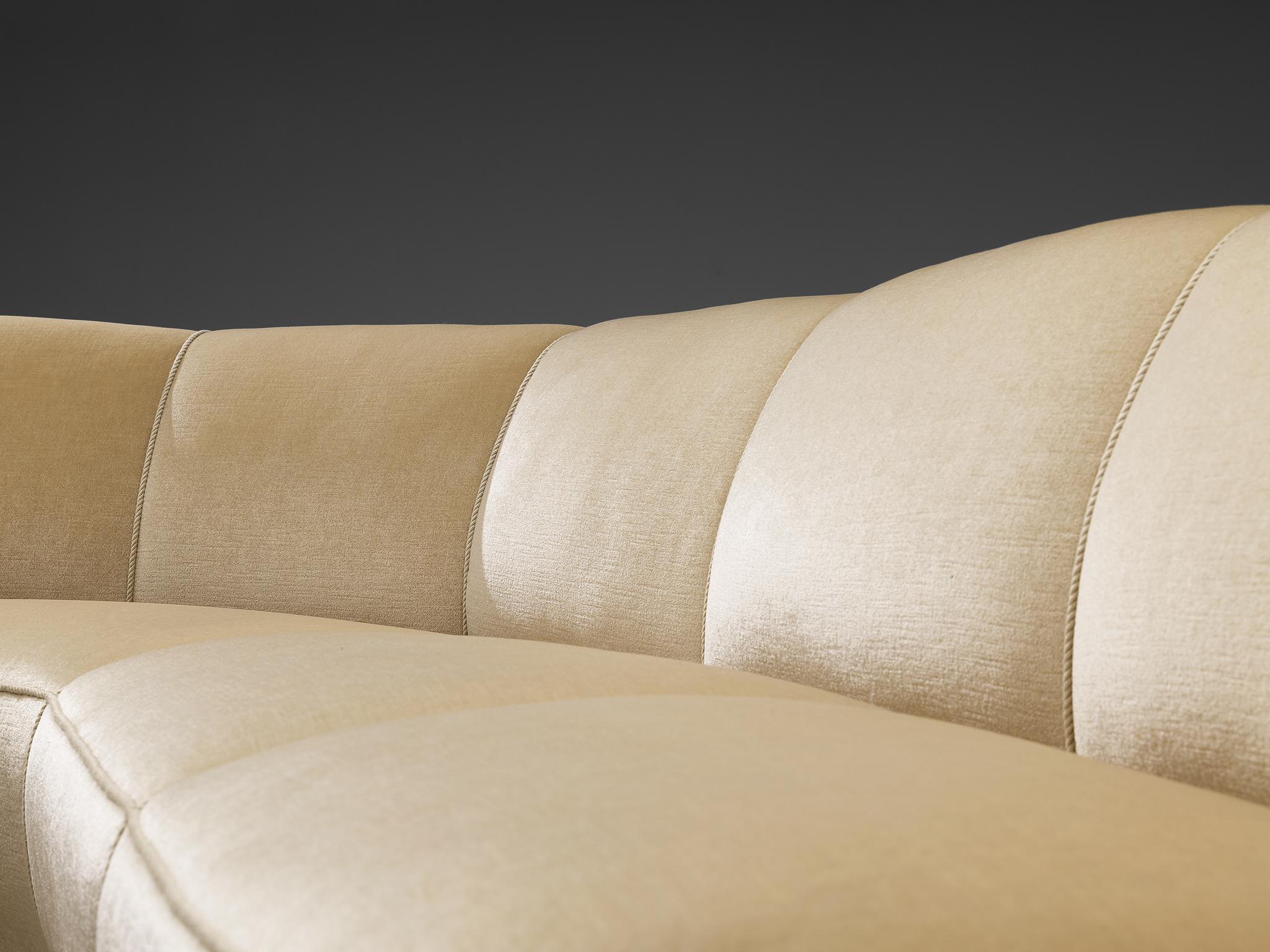 Danish L-Shaped Sofa in Off-White Upholstery 1