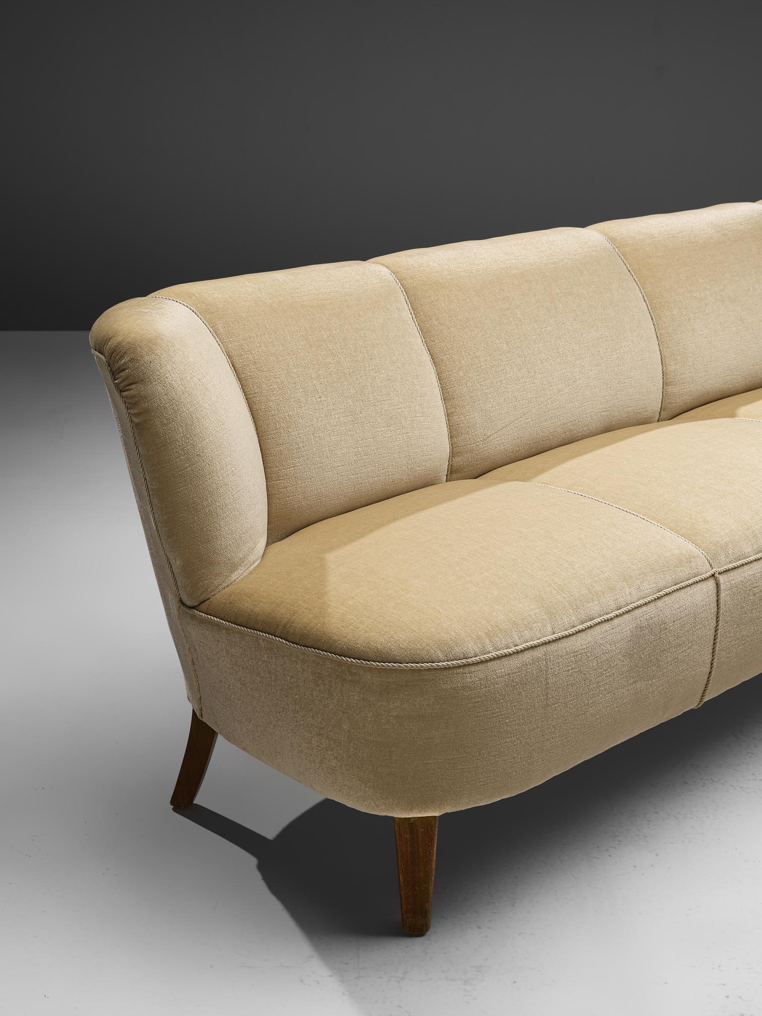 Late 20th Century Danish L-Shaped Sofa in Off-White Upholstery