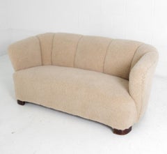 Danish Lambswool Banana Sofa Attr. Slagelse C. 1930's