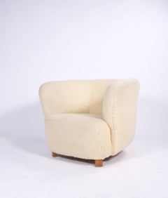 Danish Lambswool Lounge Chair, 1940s