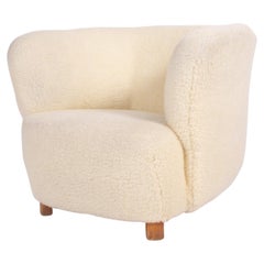 Danish Lambswool Lounge Chair, 1940s