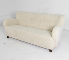 Danish Lambswool Sofa Attr. Fritz Hansen C. 1940's