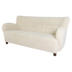 Danish Lambswool Sofa Attr. Fritz Hansen C. 1940's