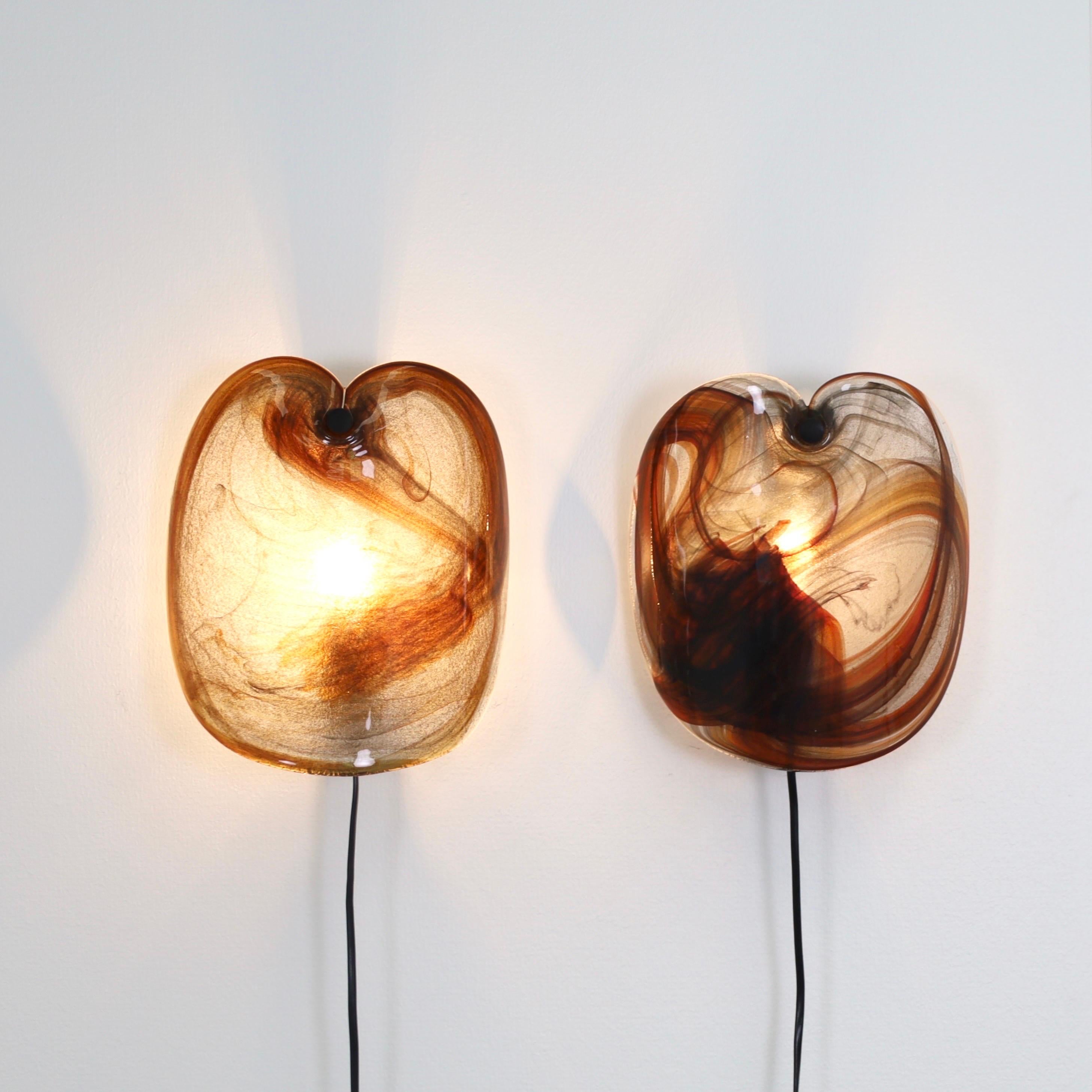 Danois Lampes danoises Appliques d'art par Per Lütken pour Holmegaard, 1970, Danemark en vente