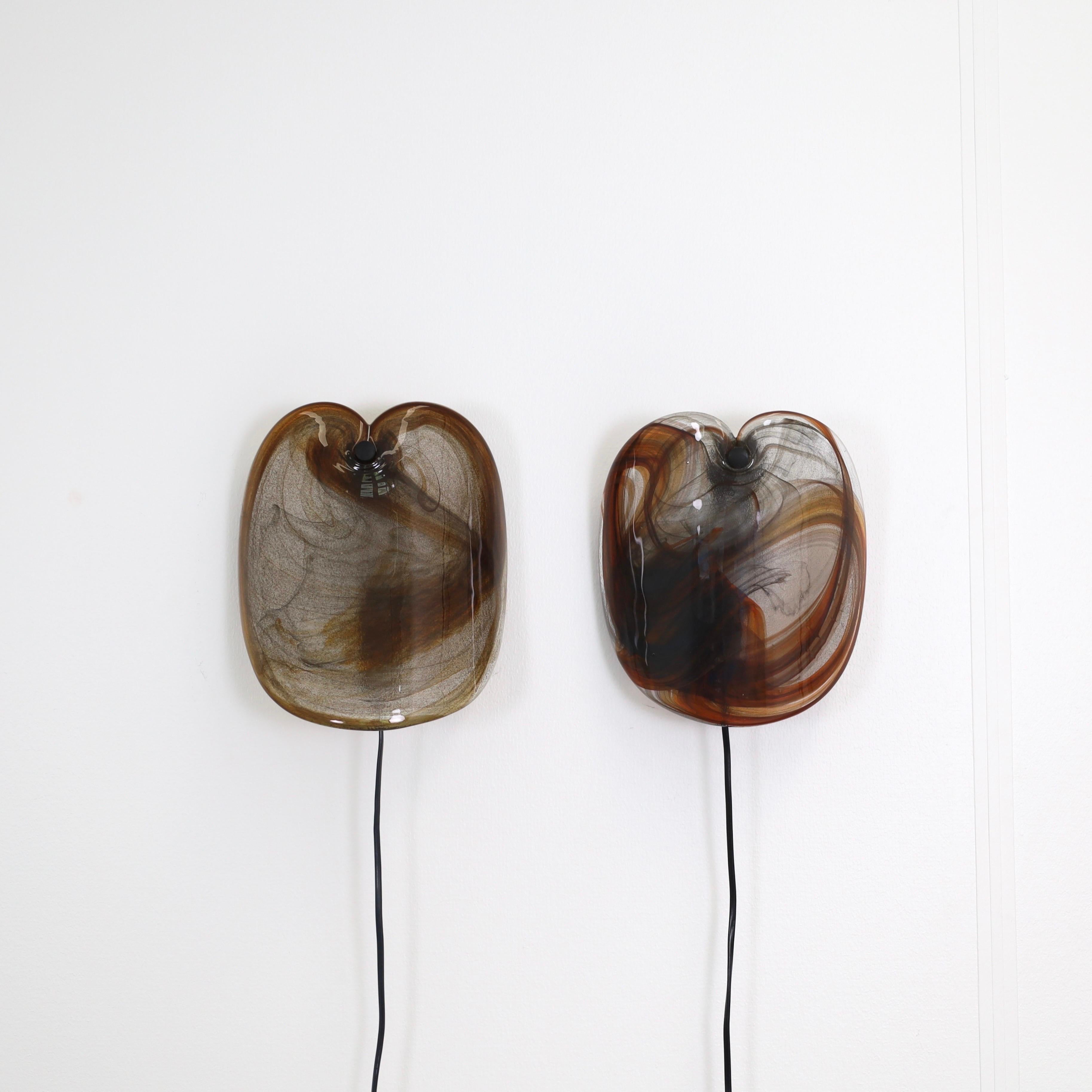 Lampes danoises Appliques d'art par Per Lütken pour Holmegaard, 1970, Danemark Bon état - En vente à Værløse, DK