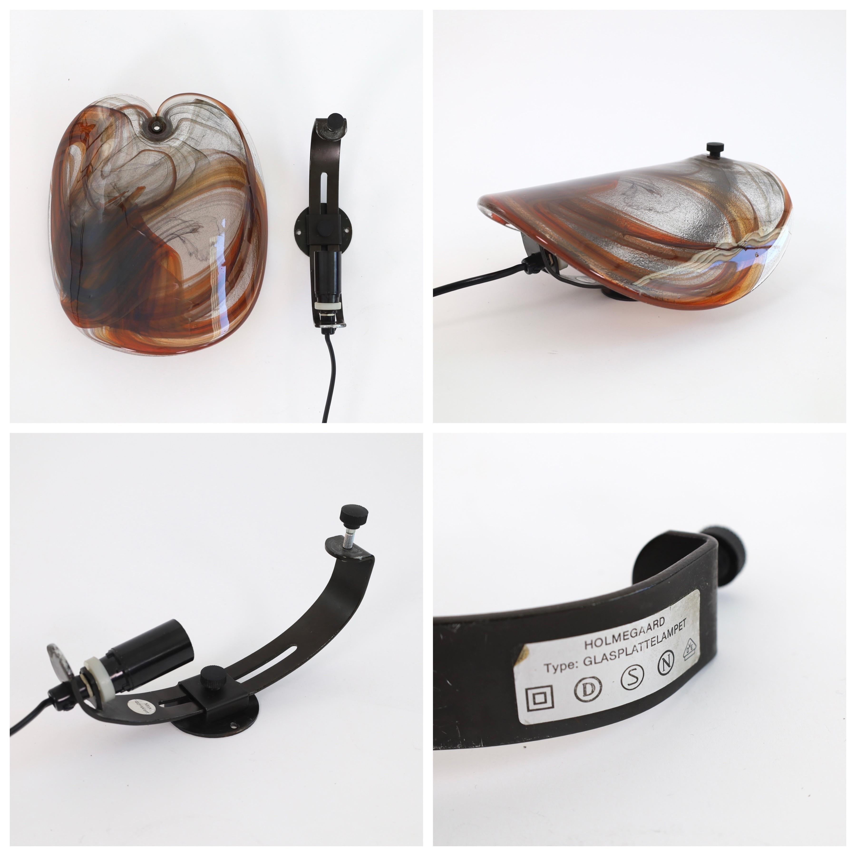 Lampes danoises Appliques d'art par Per Lütken pour Holmegaard, 1970, Danemark en vente 1