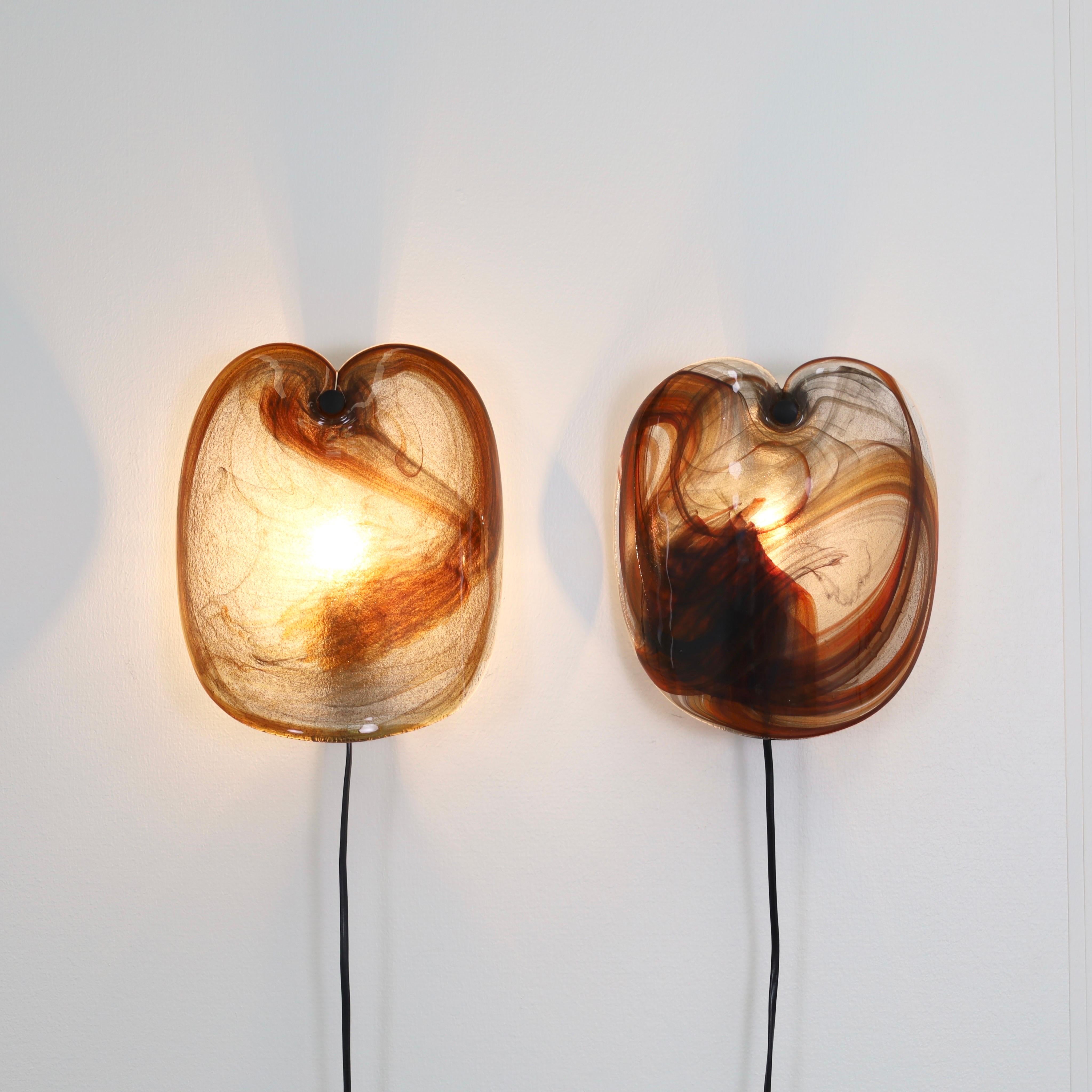 Lampes danoises Appliques d'art par Per Lütken pour Holmegaard, 1970, Danemark en vente 3