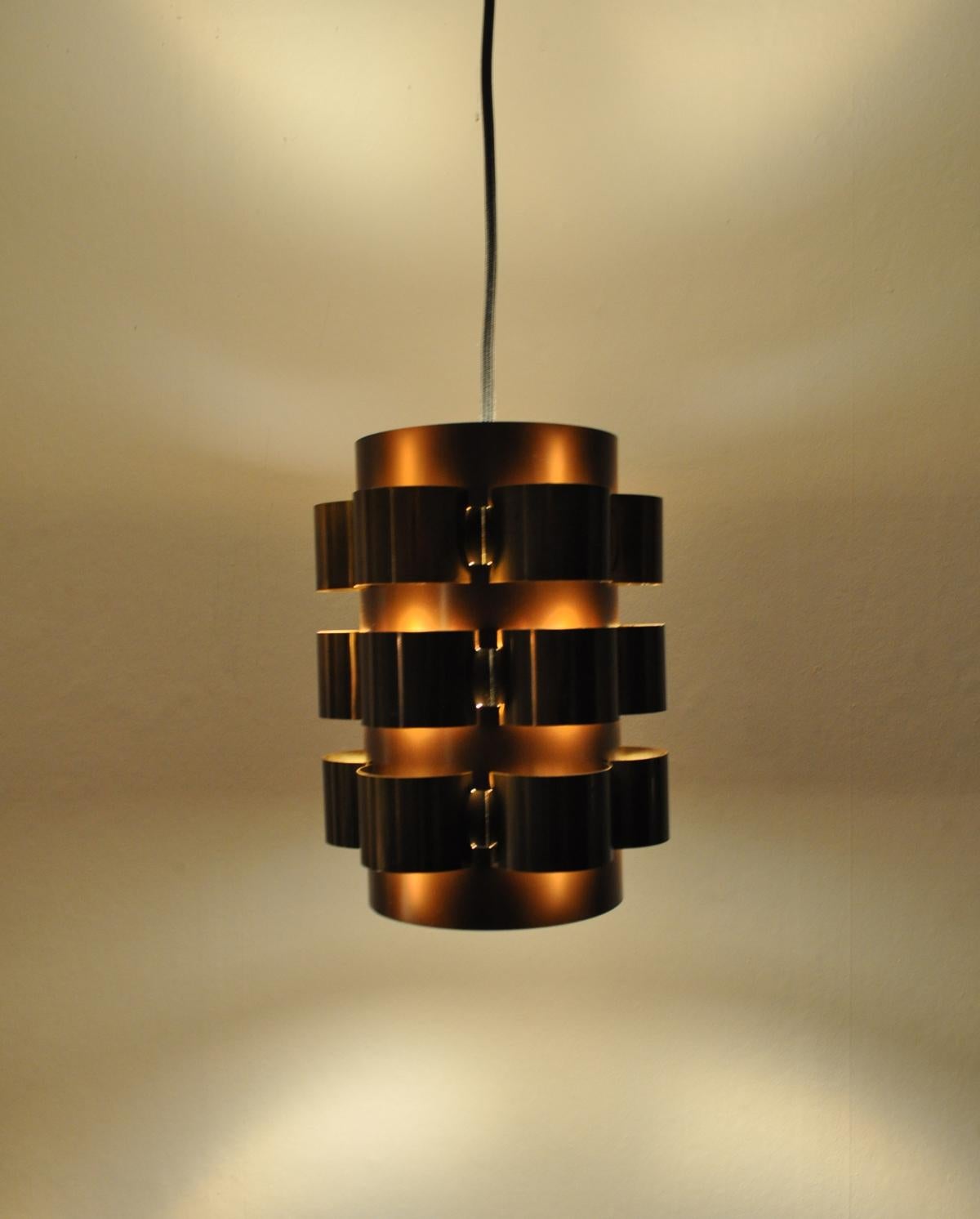 Danish Lamp with Patinated Brass Elements, Design by Werner Schou for Coronell 1