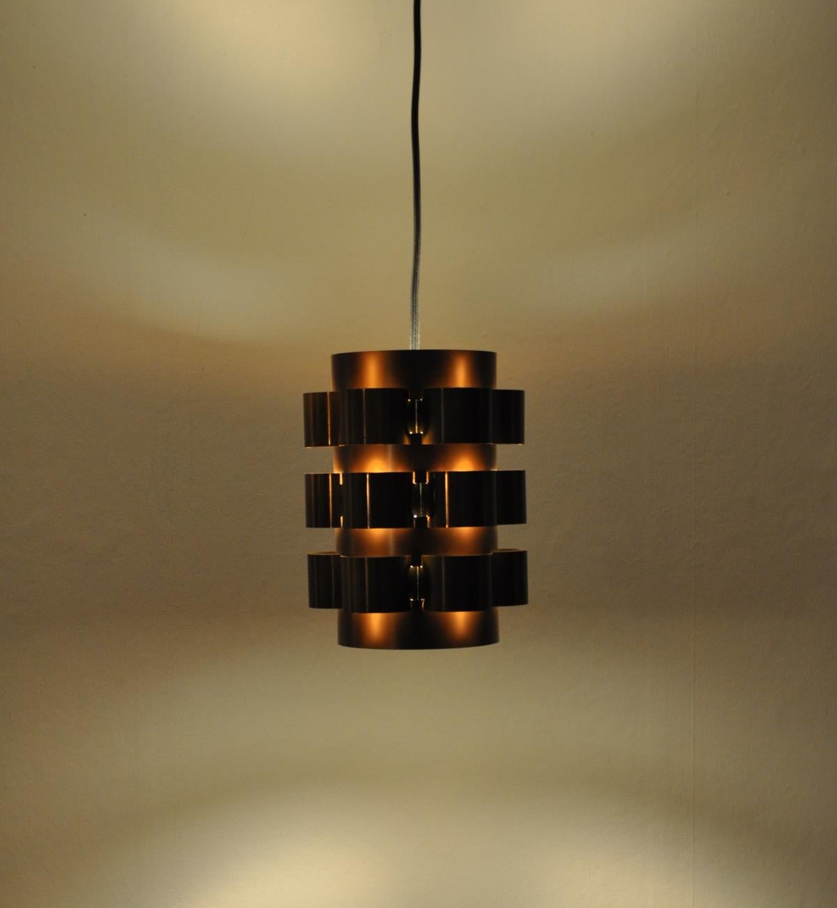 Danish Lamp with Patinated Brass Elements, Design by Werner Schou for Coronell 2