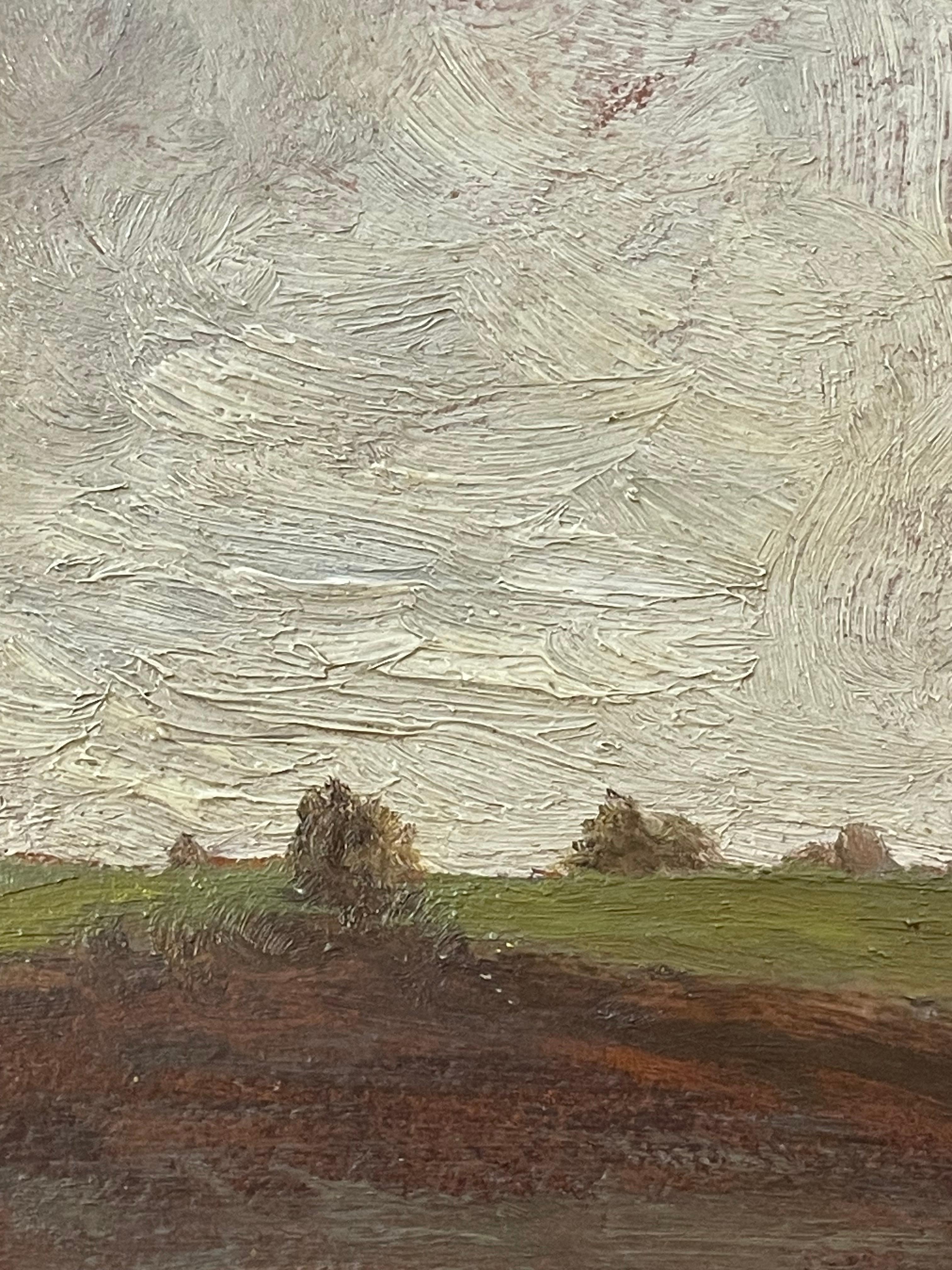 Quadro paesaggistico danese con uomo e cavalli da aratura del 1945 In condizioni buone in vendita a Ebberup, DK