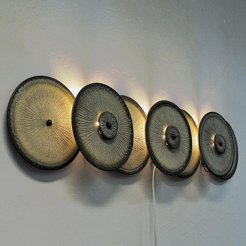 Danish Large Wall Lamp Sculpture by Backhausen Brandborg, Søholm Keramik 1960s In Good Condition In Stockholm, SE