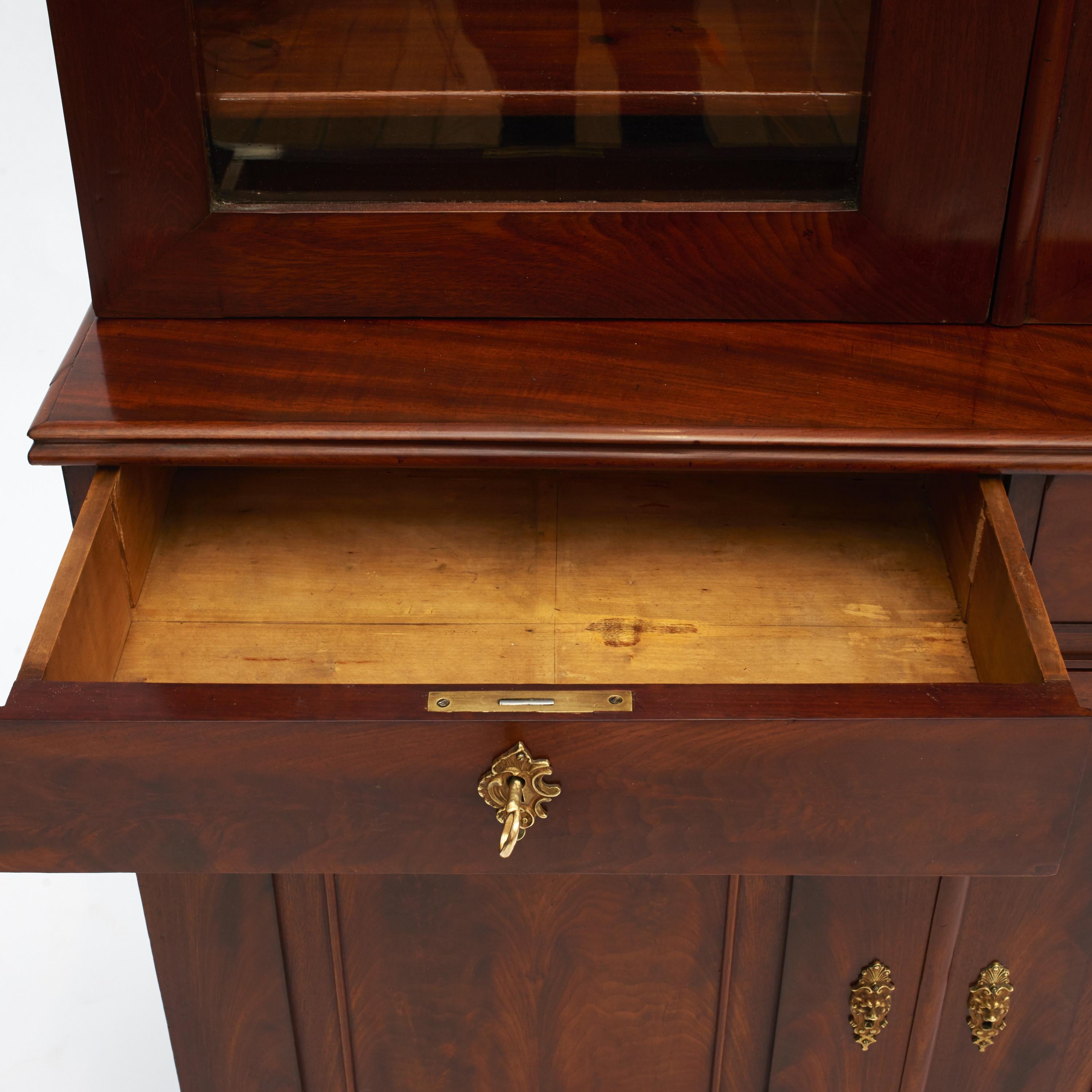 Danish Late Empire Mahogany Bookcase Cabinet 8