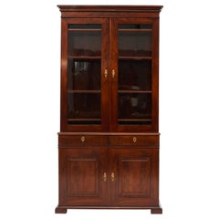 Danish Late Empire Mahogany Bookcase Cabinet