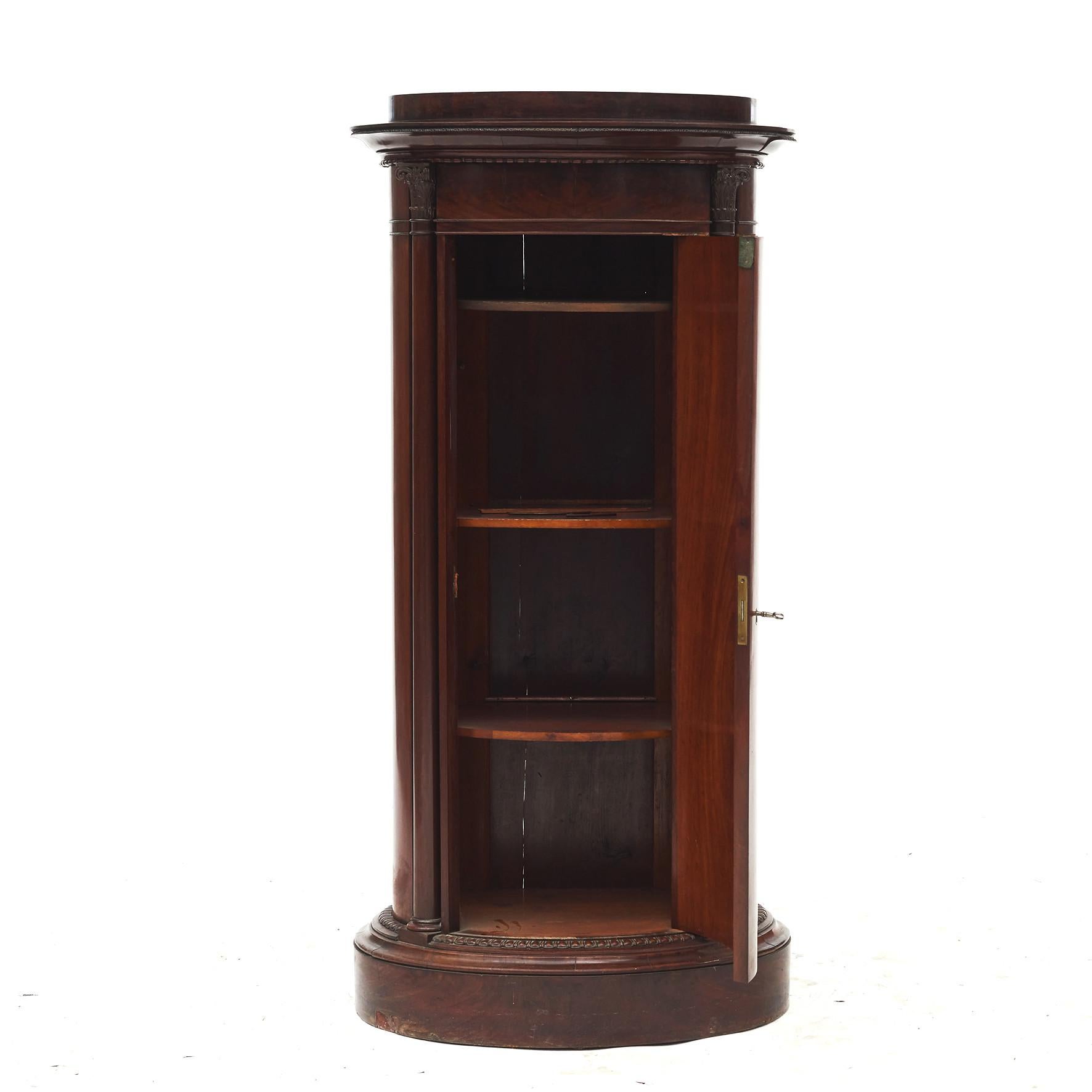 Danish Late Empire Oval Pedestal Cabinet 5