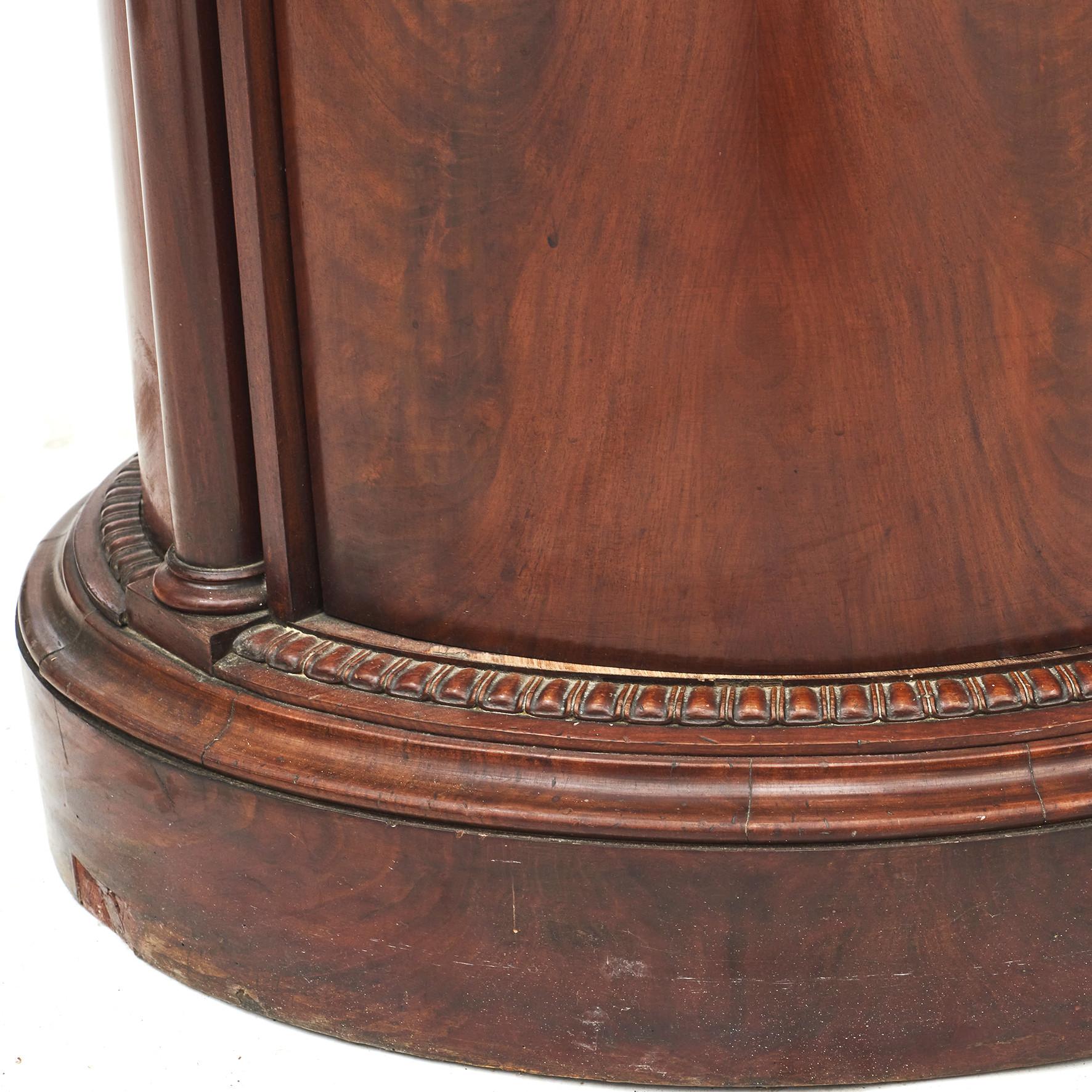 Mahogany Danish Late Empire Oval Pedestal Cabinet