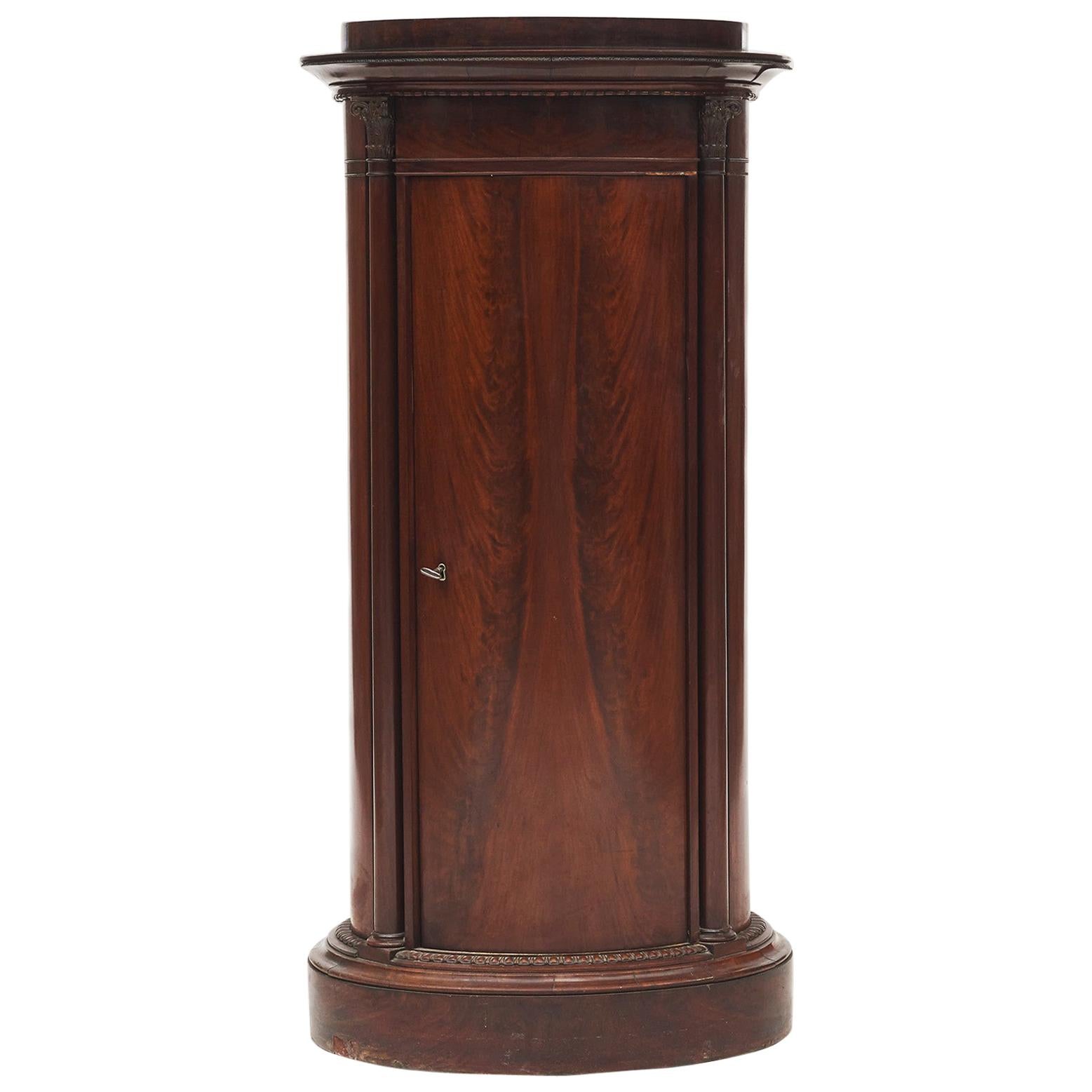 Danish Late Empire Oval Pedestal Cabinet