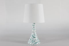 Danish Laurine Table Lamp, Ceramic with Floral White and Green Decoration 1950s