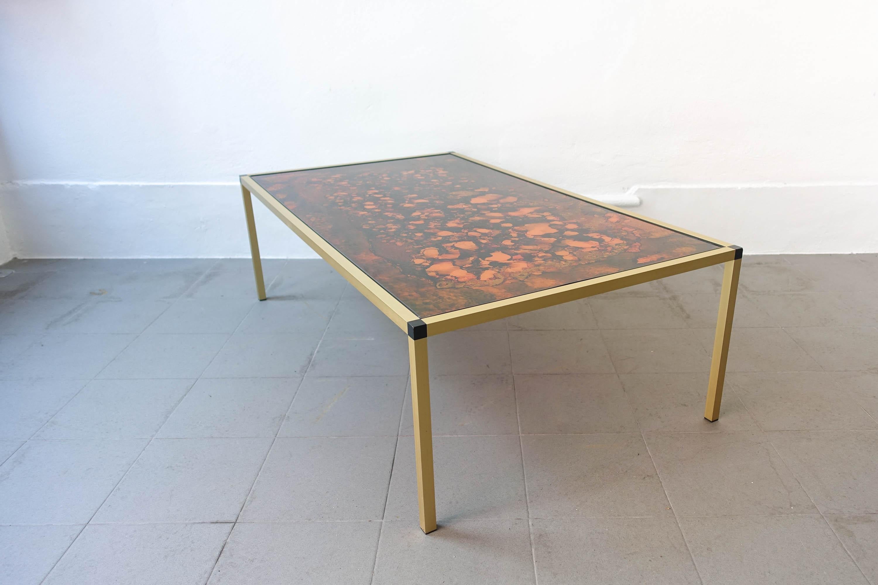 Mid-Century Modern Danish Lava Pattern Coffee Table, 1970s