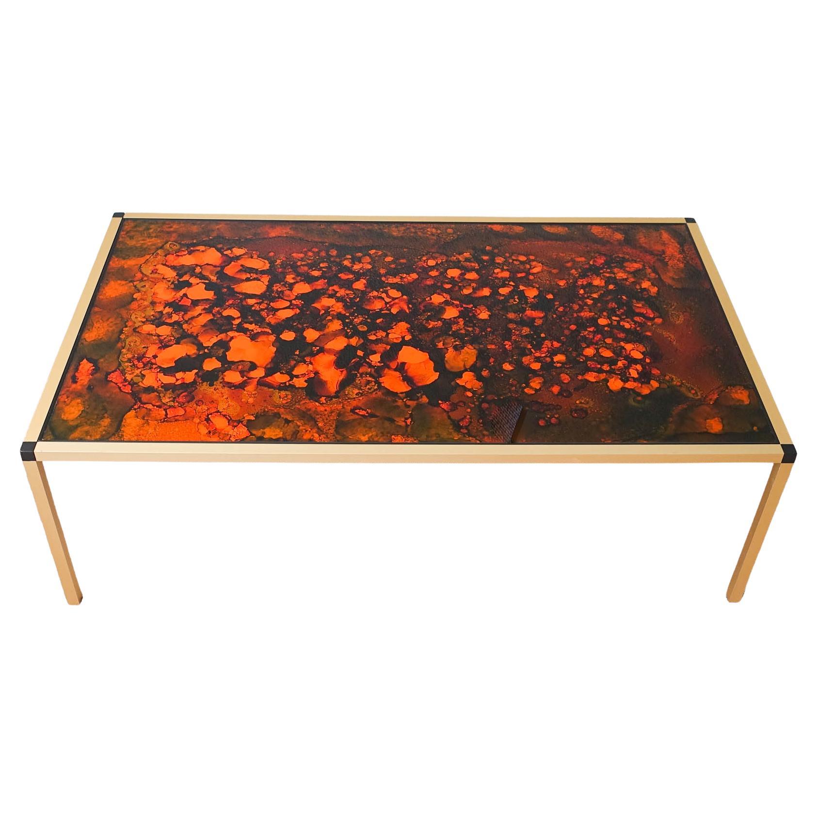 Danish Lava Pattern Coffee Table, 1970s For Sale