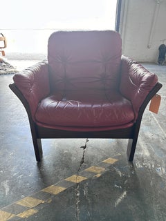 Silla danesa de piel y ante de Thams Kvalitet