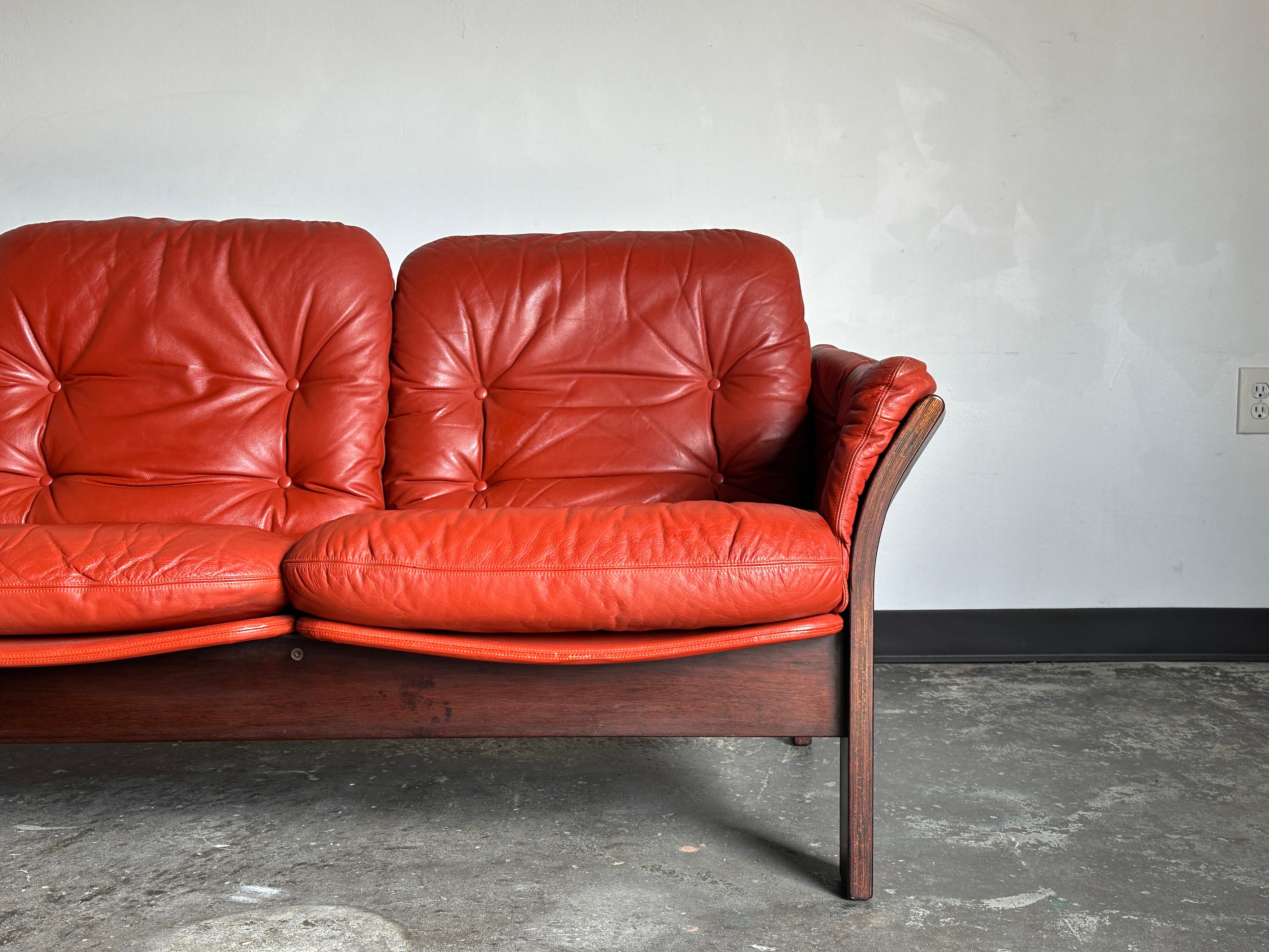 Danish Leather and Suede Sofa by Thams Kvalitet 5