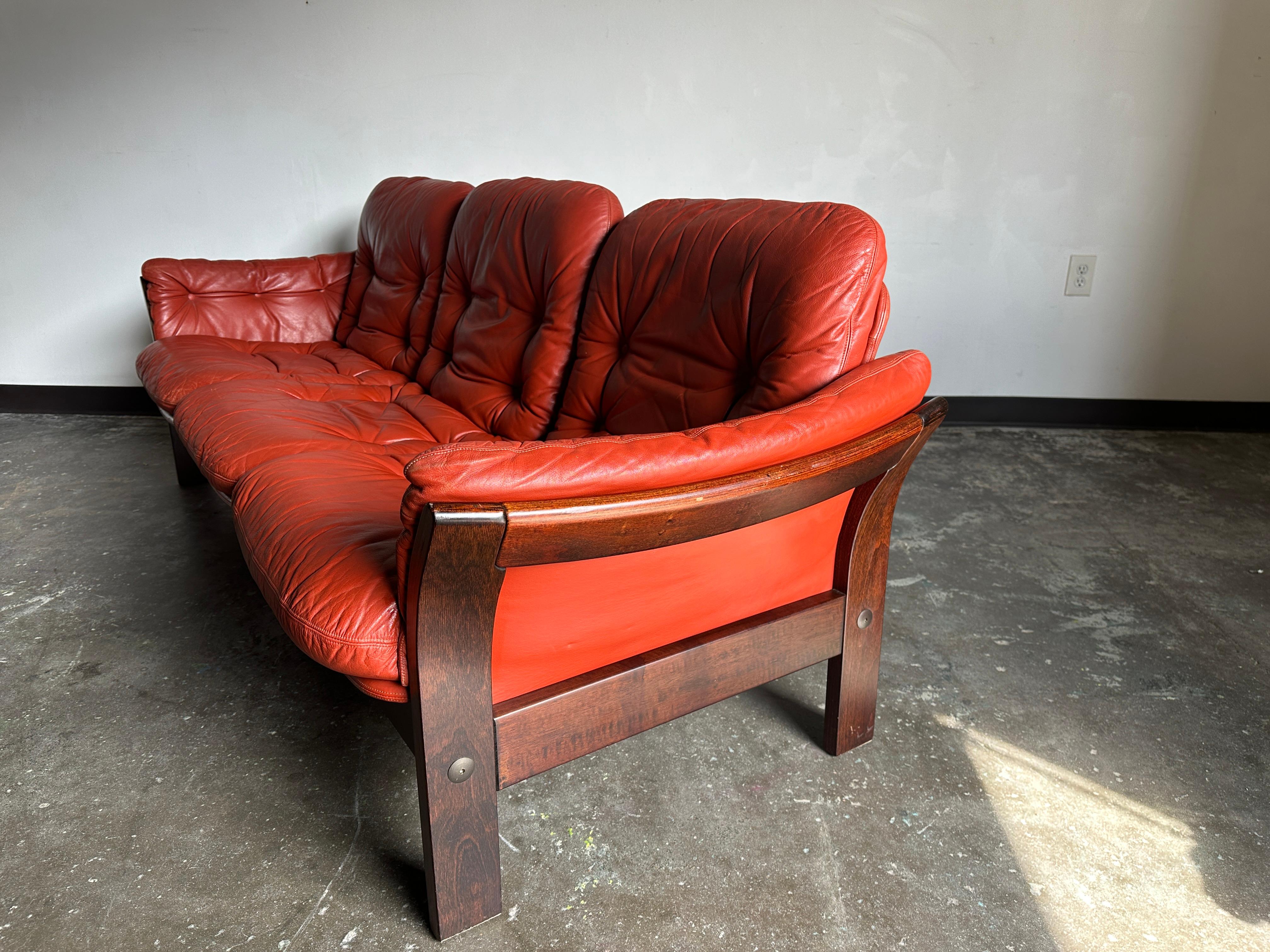 Danish Leather and Suede Sofa by Thams Kvalitet 6
