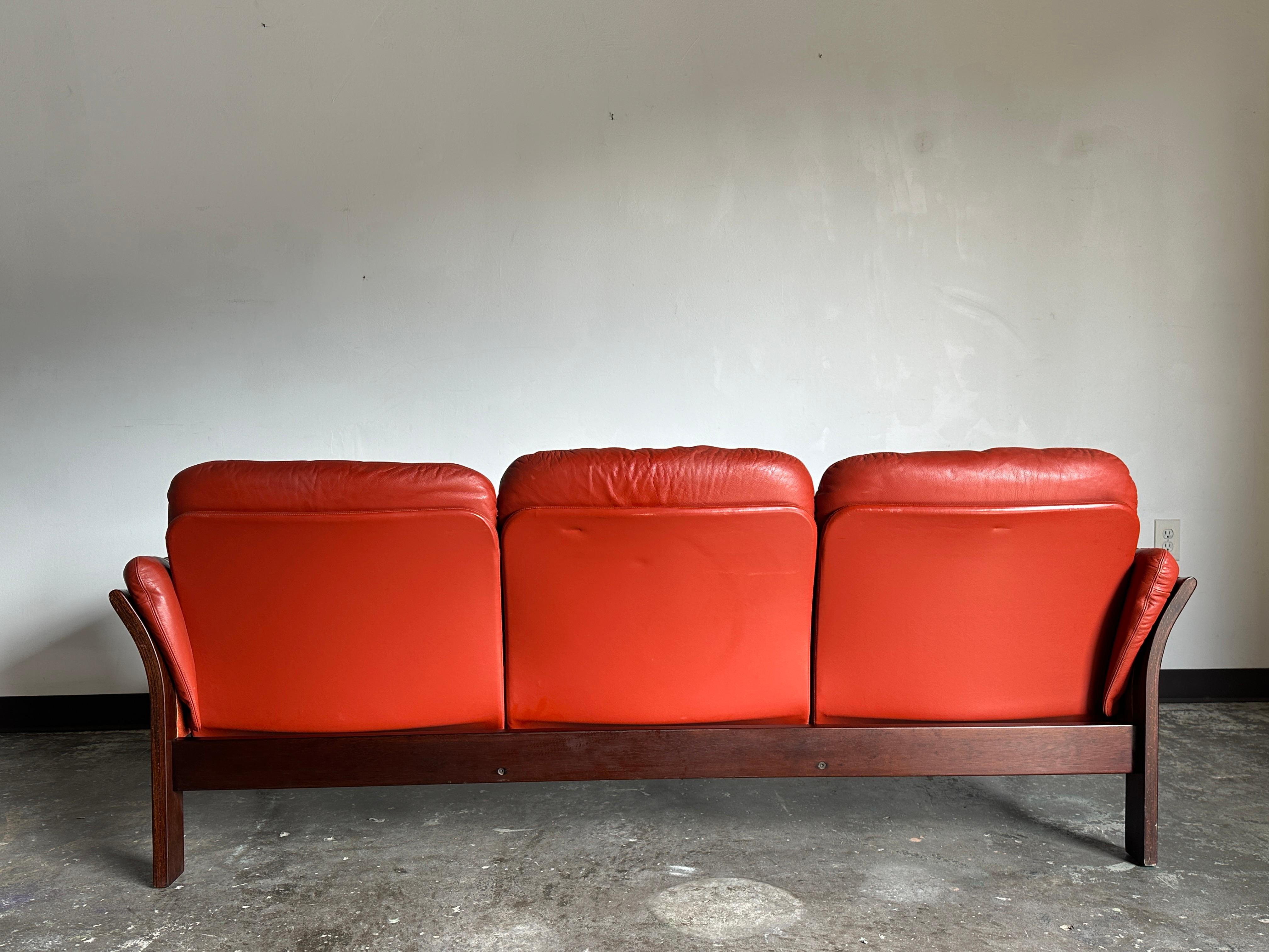 Danish Leather and Suede Sofa by Thams Kvalitet 7