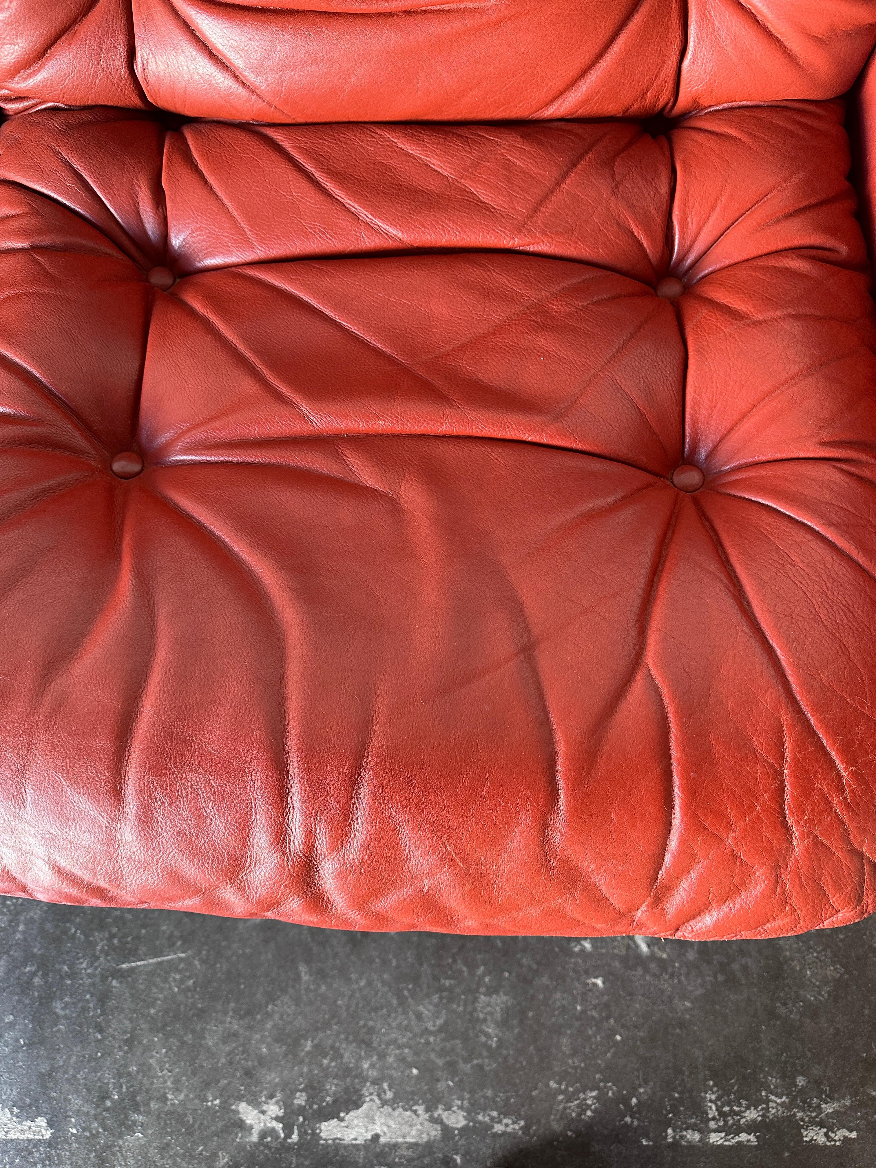 Danish Leather and Suede Sofa by Thams Kvalitet For Sale 3