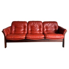 Danish Leather and Suede Sofa by Thams Kvalitet