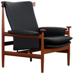 Danish Leather and Teak Bwana Model 152 Chair by Finn Juhl for France & Søn 1962