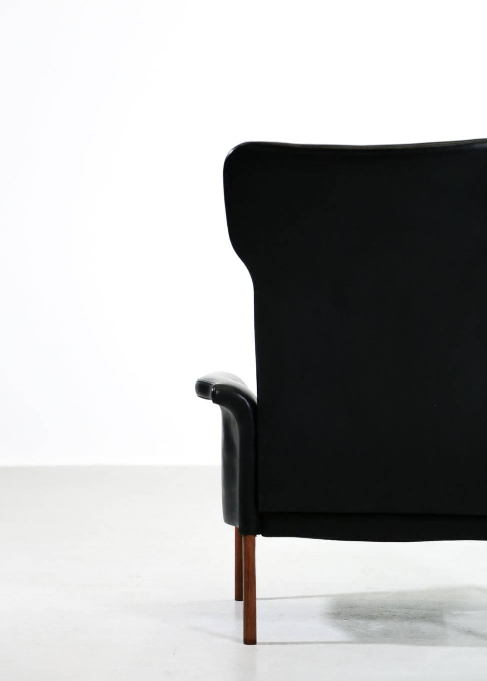 Danish Leather Armchair, Scandinavian Design, 1960s 6
