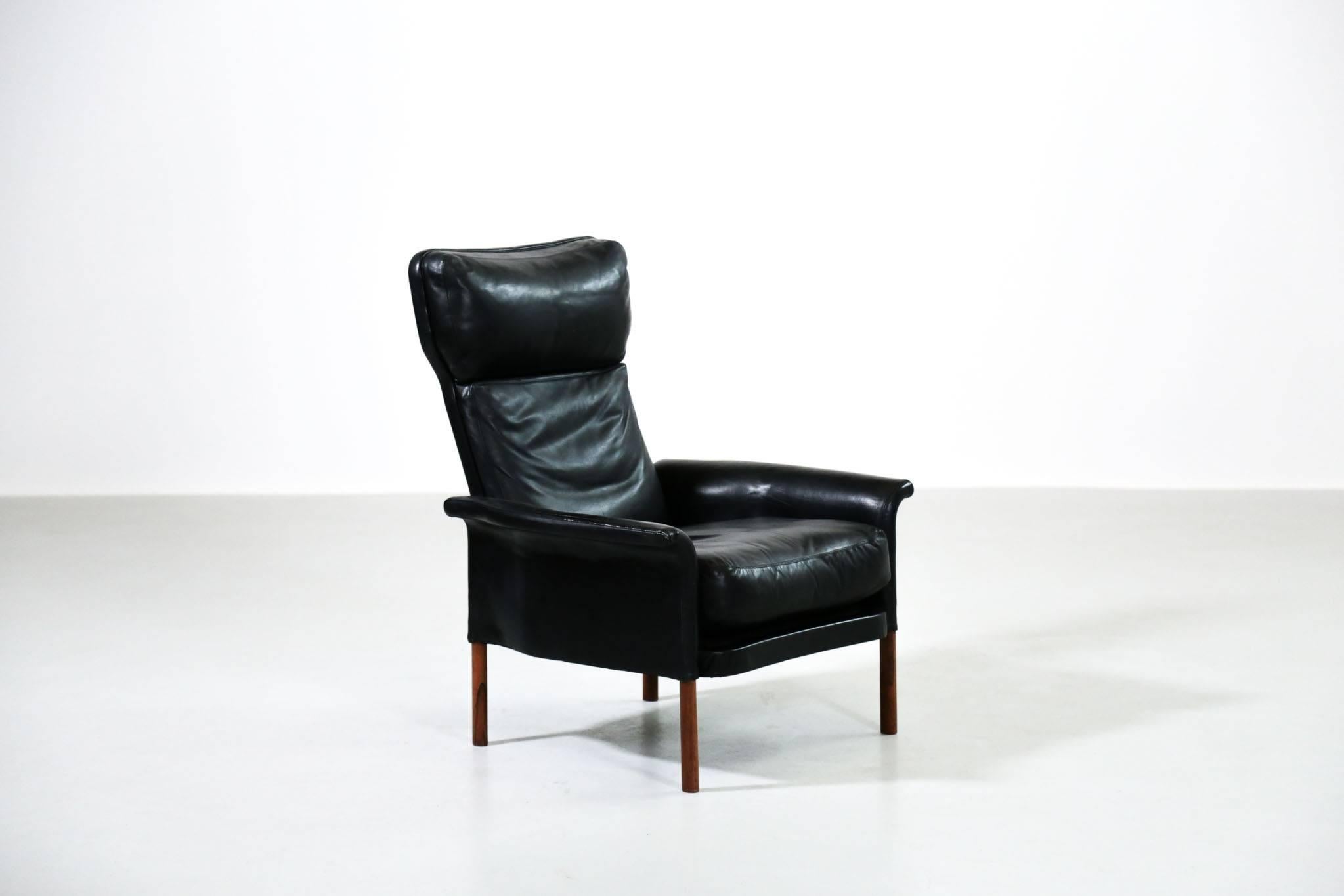 Danish Leather Armchair, Scandinavian Design, 1960s In Good Condition In Lyon, FR