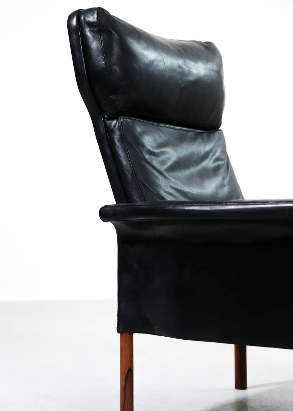 Danish Leather Armchair, Scandinavian Design, 1960s 1