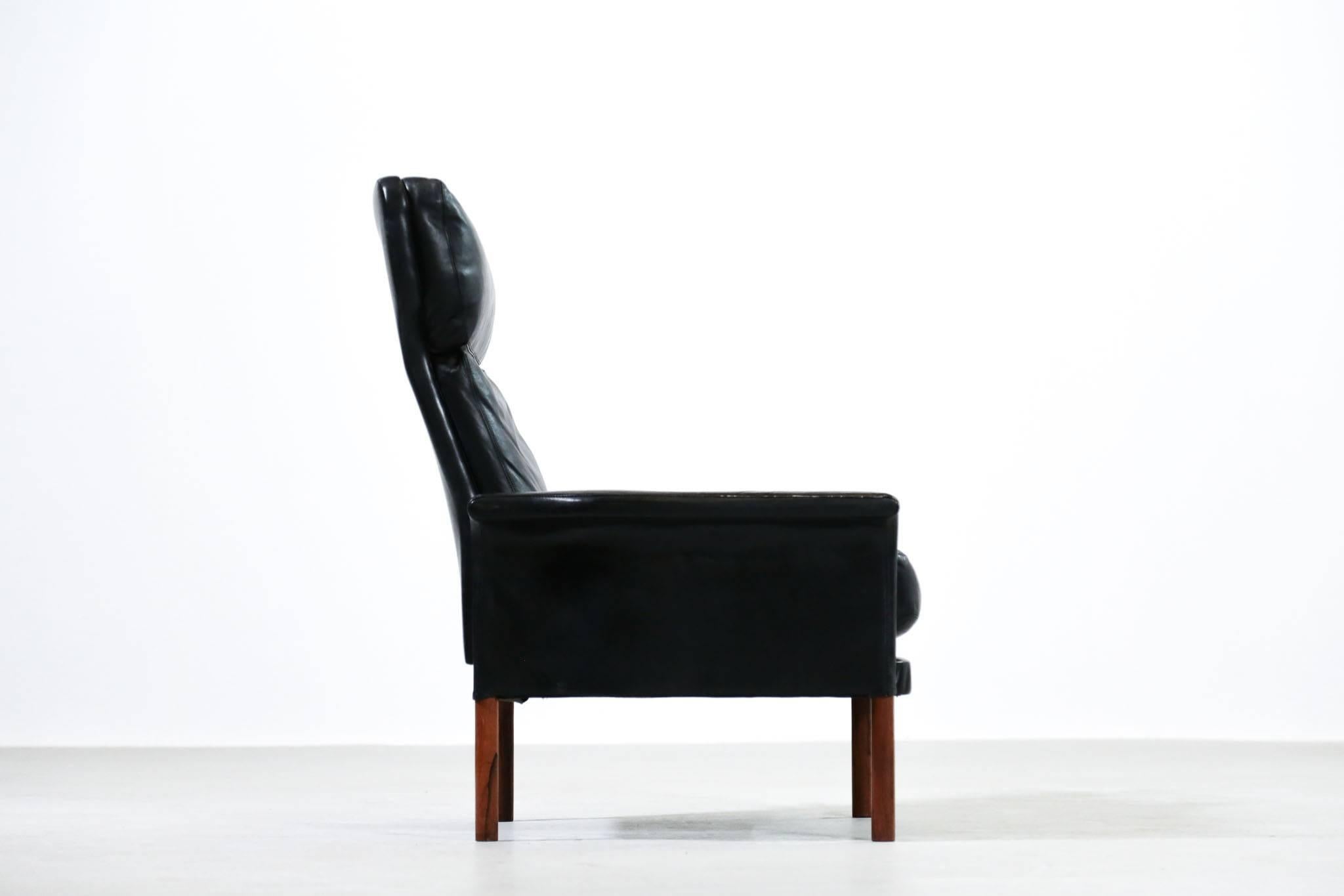 Danish Leather Armchair, Scandinavian Design, 1960s 3