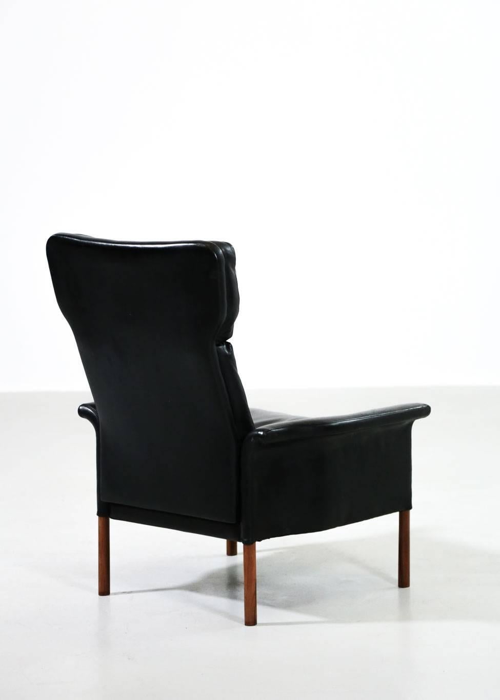 Danish Leather Armchair, Scandinavian Design, 1960s 4