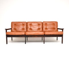 Danish Leather Capella Sofa by Illum Wikkelso