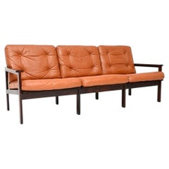 Danish Leather Capella Sofa by Illum Wikkelso