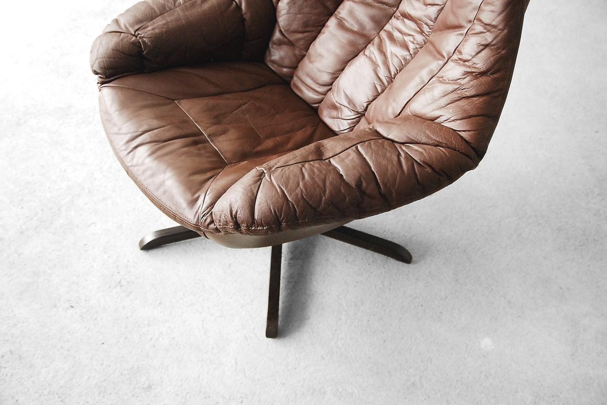 Danish Leather Chair by H. W. Klein for Bramin, 1960s, Set of Two im Zustand „Gut“ in Warsaw, PL